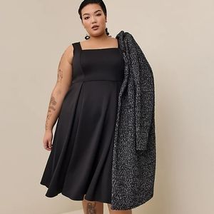 TORRID MINI SCUBA SQUARE NECK SKATER DRESS